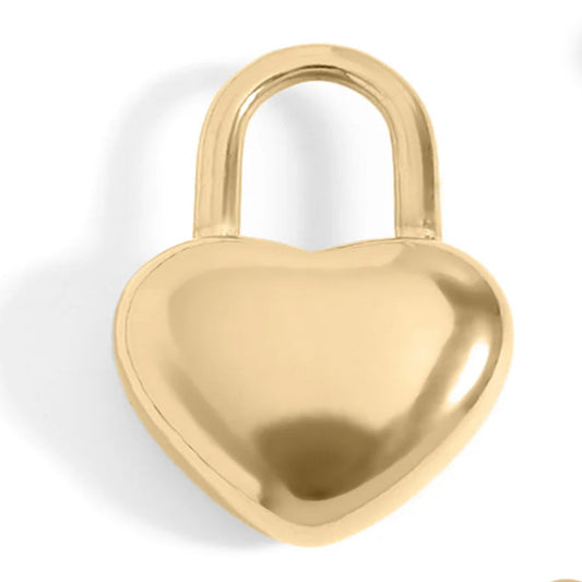 Gold Heart Padlock Charm