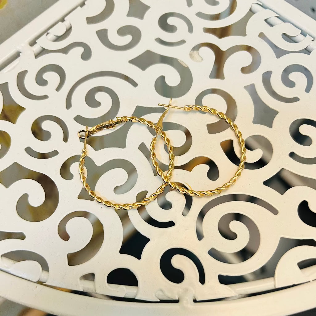 Twisted Rope Hoop Earrings