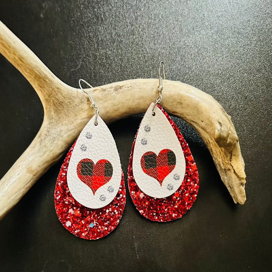 Glitter Heart Earrings