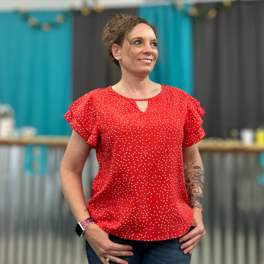 Red polkadot Top