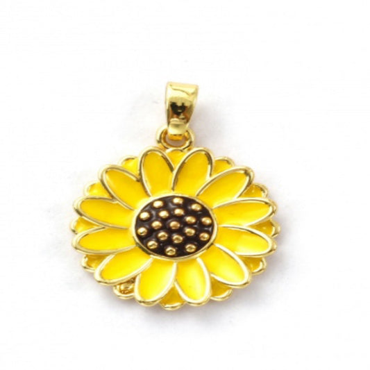 Yellow Sunflower Charm