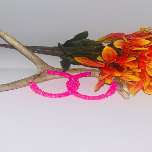Hot Pink Hoop Earrings