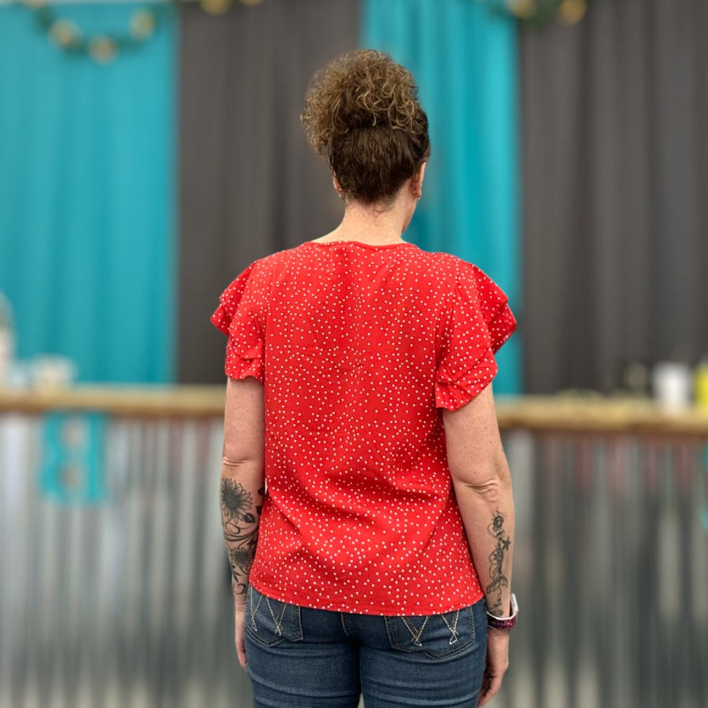 Red polkadot Top