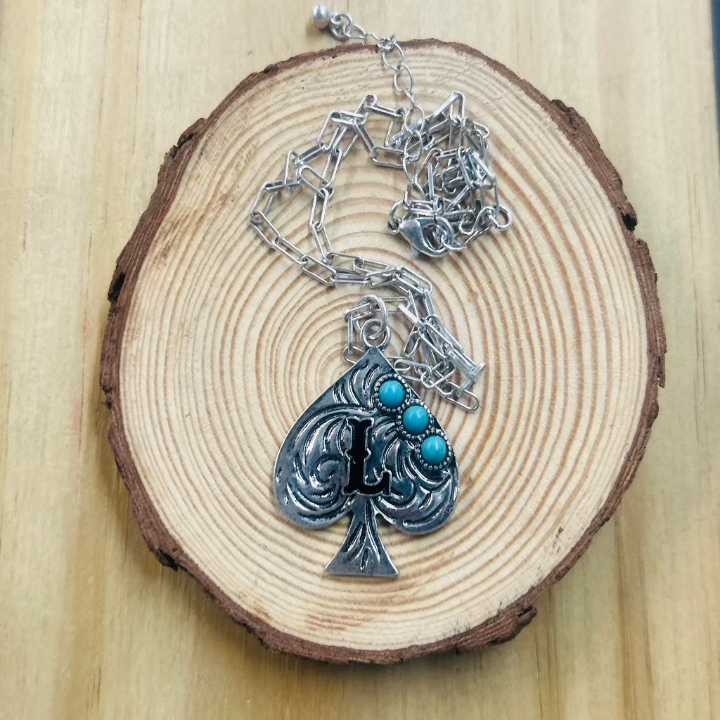 Letter L Spade Necklace