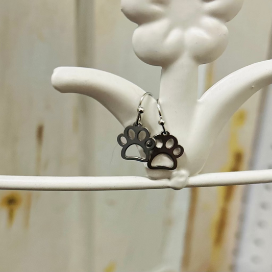 Dangle Paw Print Earrings