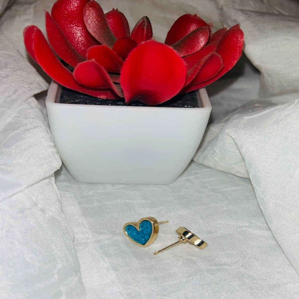 Blue Heart Earrings