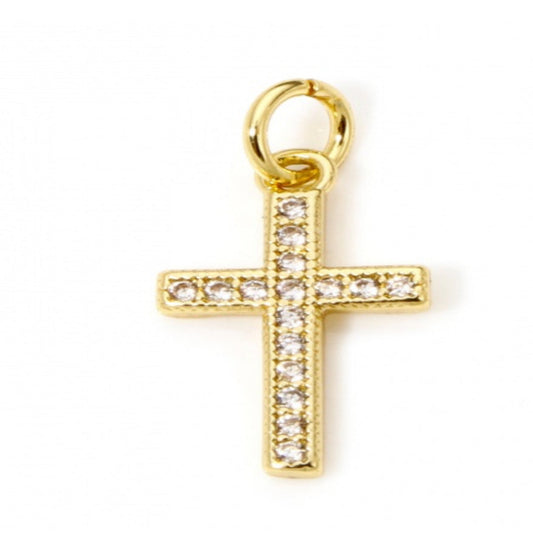 Big Rhinestone Cross Charm