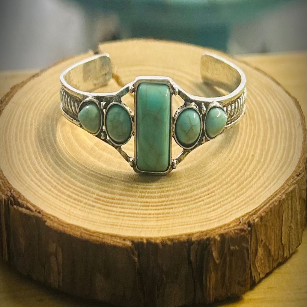 Turquoise Gemstone Cuff Bracelet