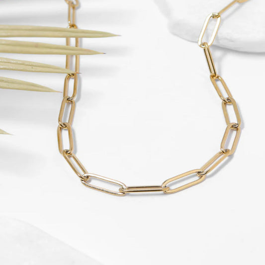 18” Gold Paperclip Necklace