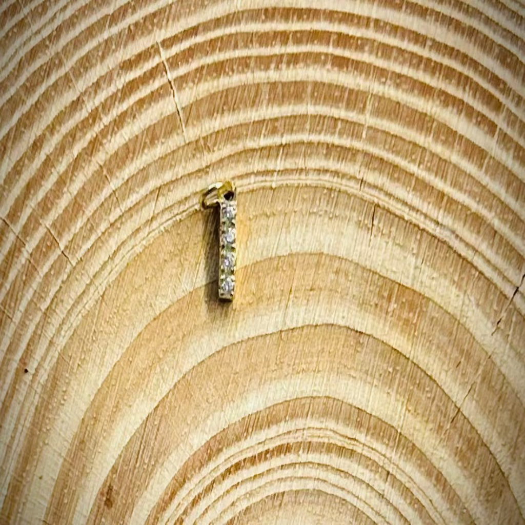 Gold Rhinestone Bar Charm