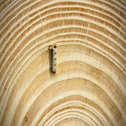 Gold Rhinestone Bar Charm