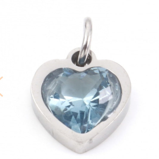 Light Blue Heart Charm