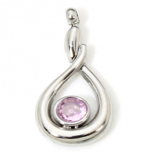 Pink Teardrop Charm