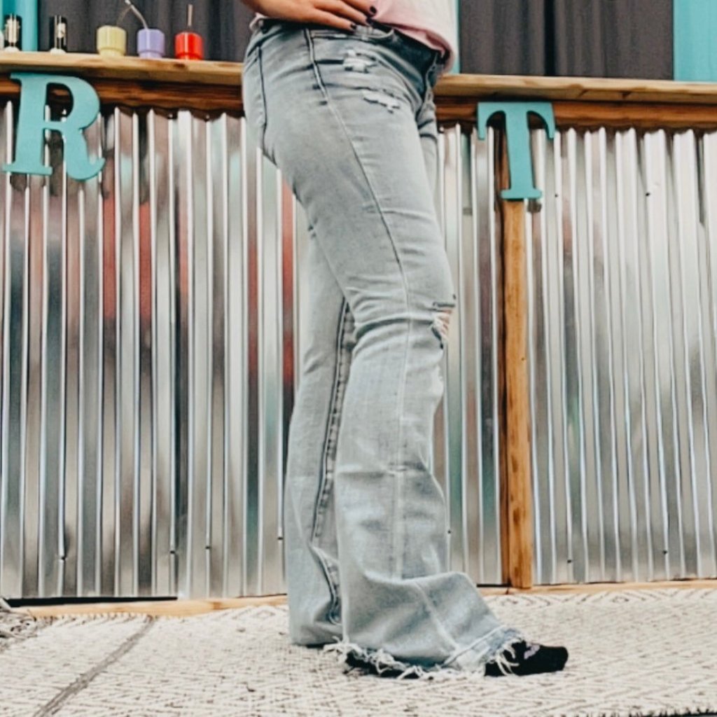 Mid Rise Flare Jeans