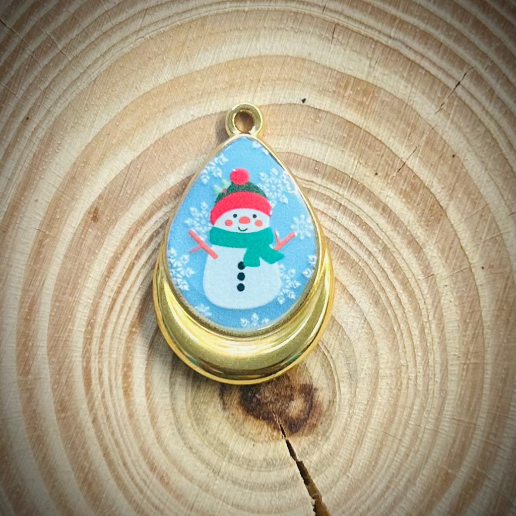 Teardrop Snowman Charm