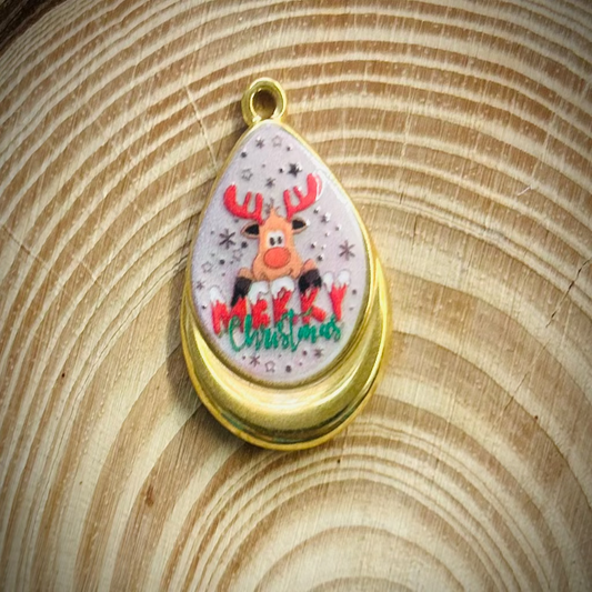 Merry Christmas Deer Charm