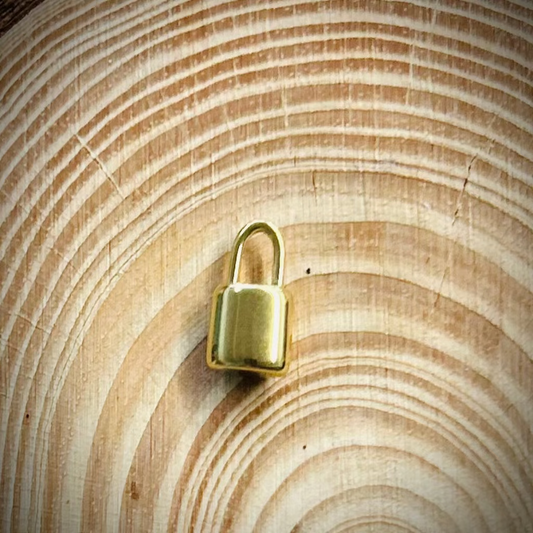 Small Gold Padlock Charm