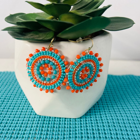 Orange Bead Earrings