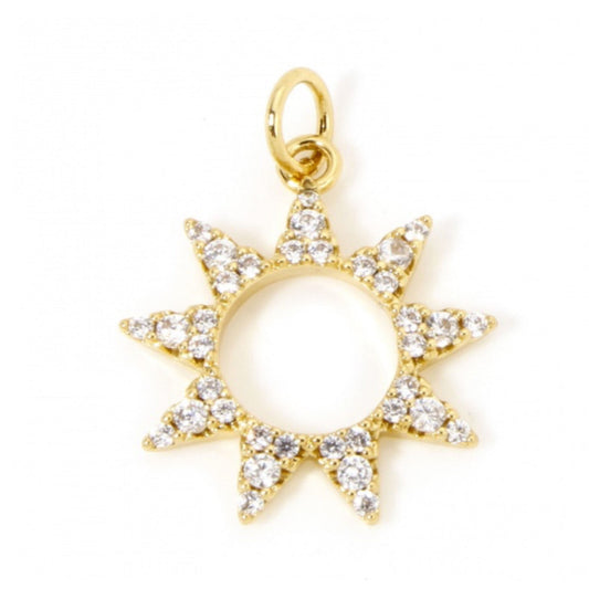 Rhinestone Sun Charm