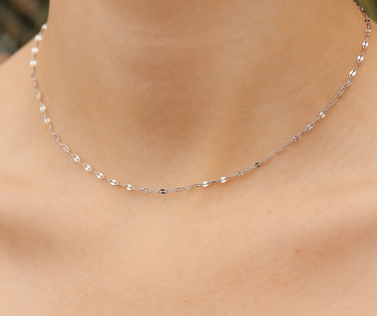 Silver Lip Chain Necklace