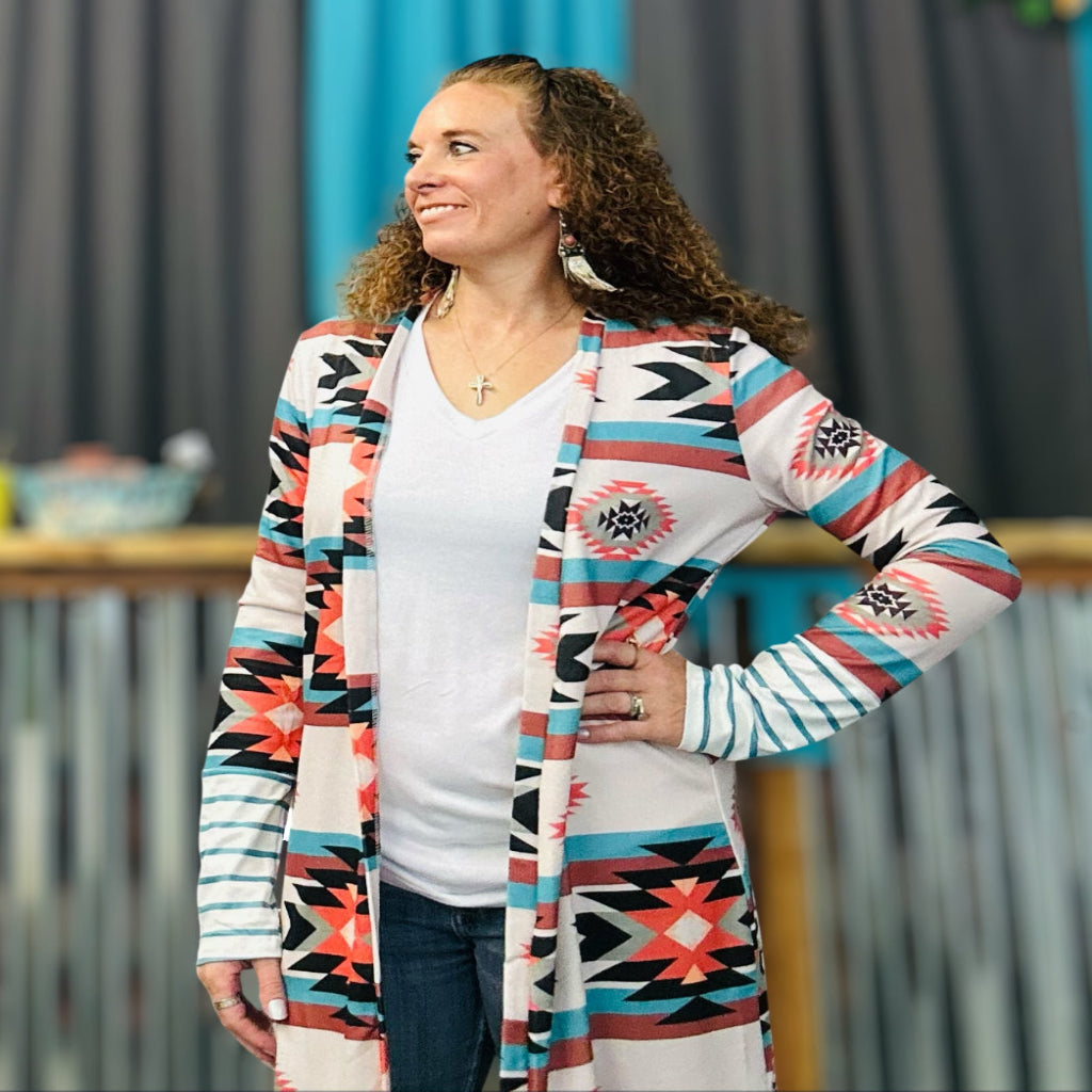 Aztec Print Cardigan
