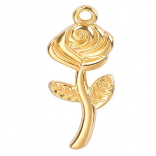 Gold Rose Charm