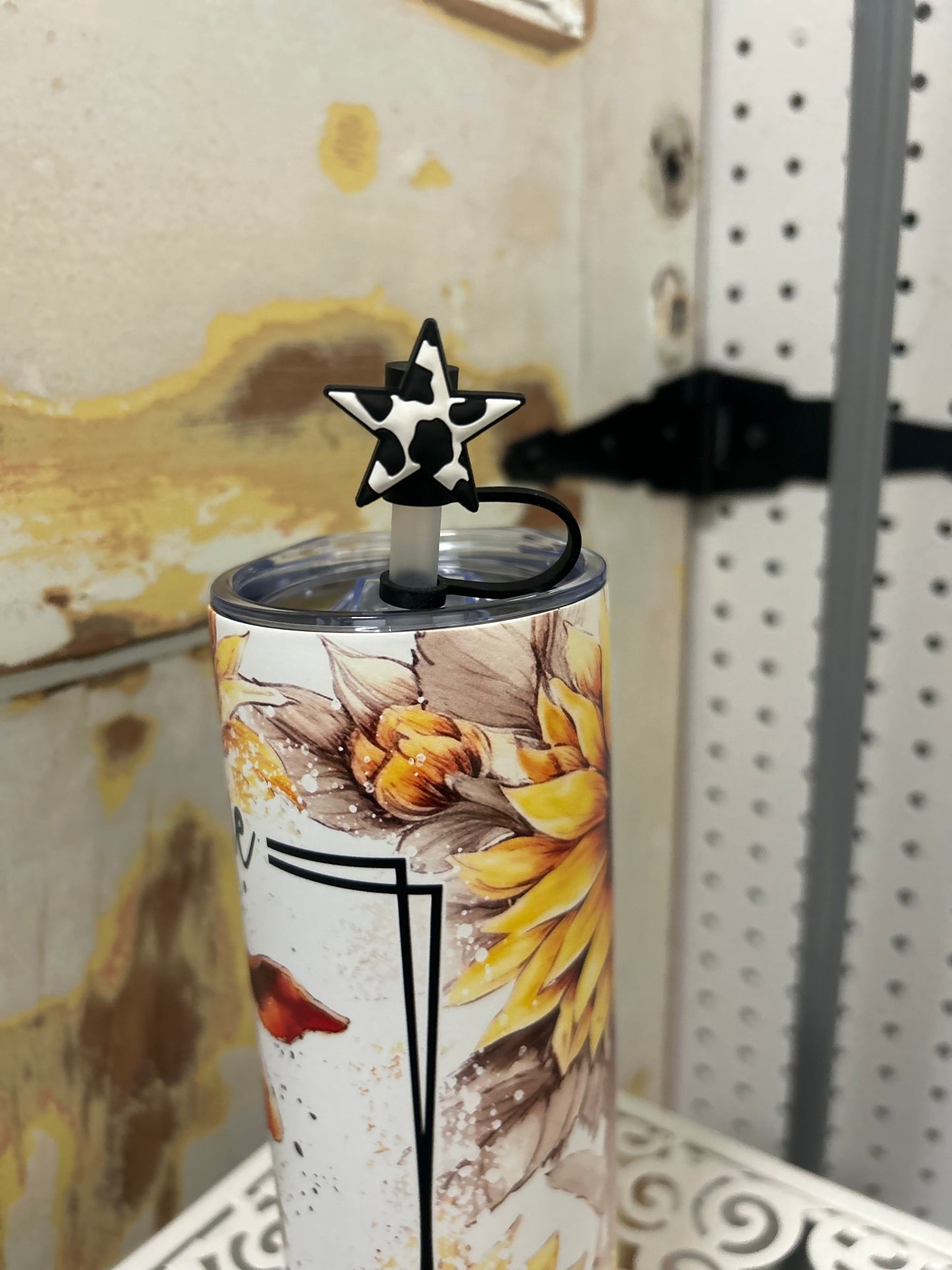 Cow Print Straw Topper