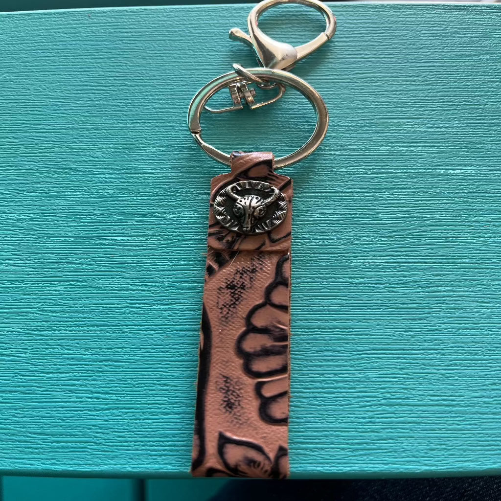 Western Leather Keychain