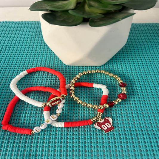 Red Game Day Bracelets