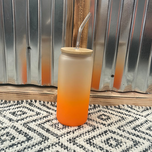 Orange/clear glass Tumbler