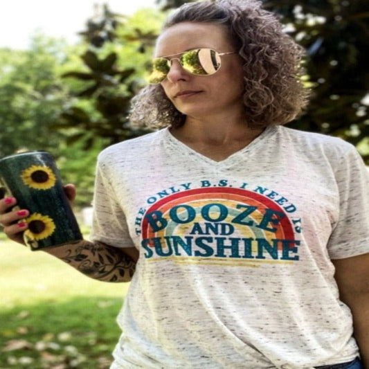 Booze & Sunshine Funny Graphic Tees