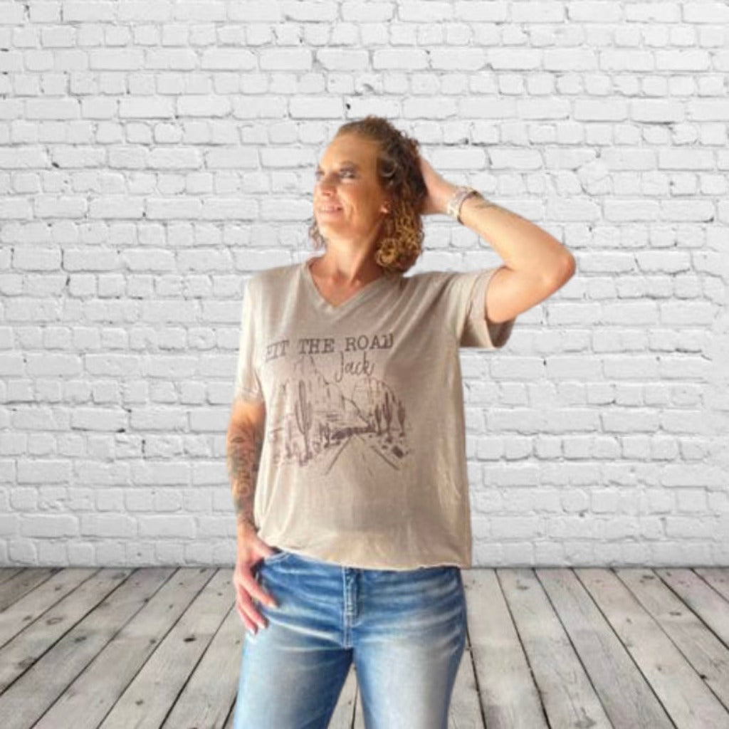 Hit The Road Jack Women’s Graphic  Vintage  Tees