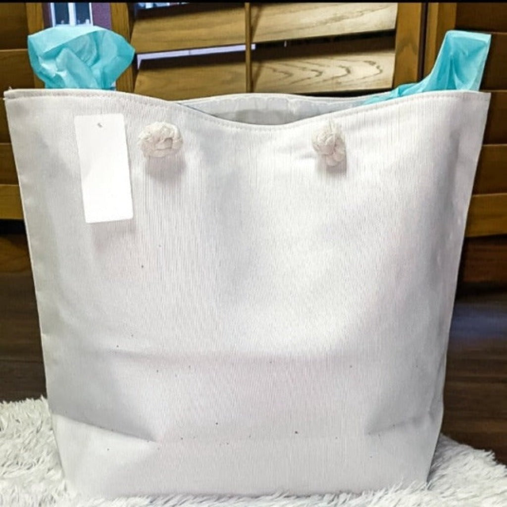 Good Vibes Glitter Beach Tote Bag