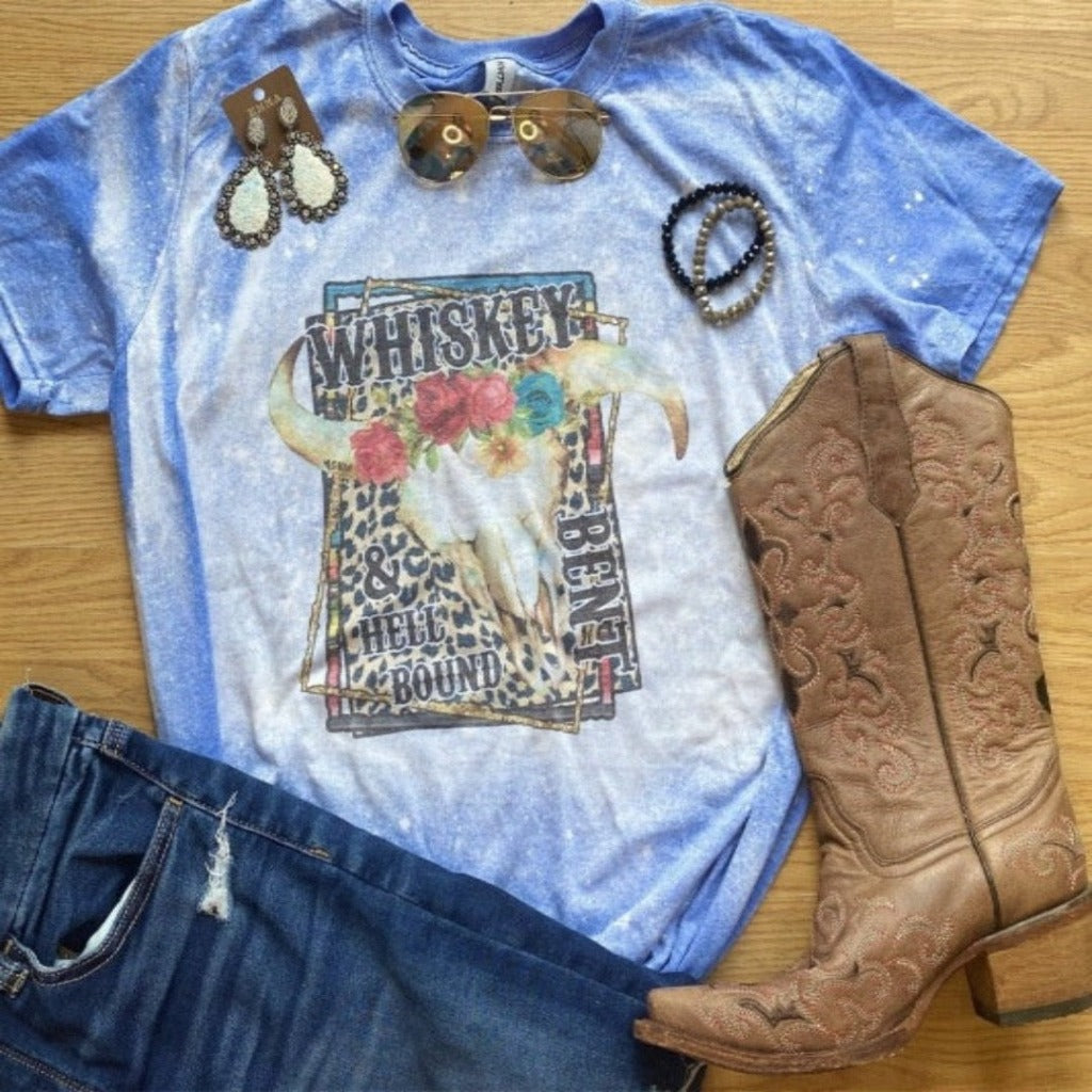 Whiskey Bent & Hell Bound Bleached Women’s Graphic Tee