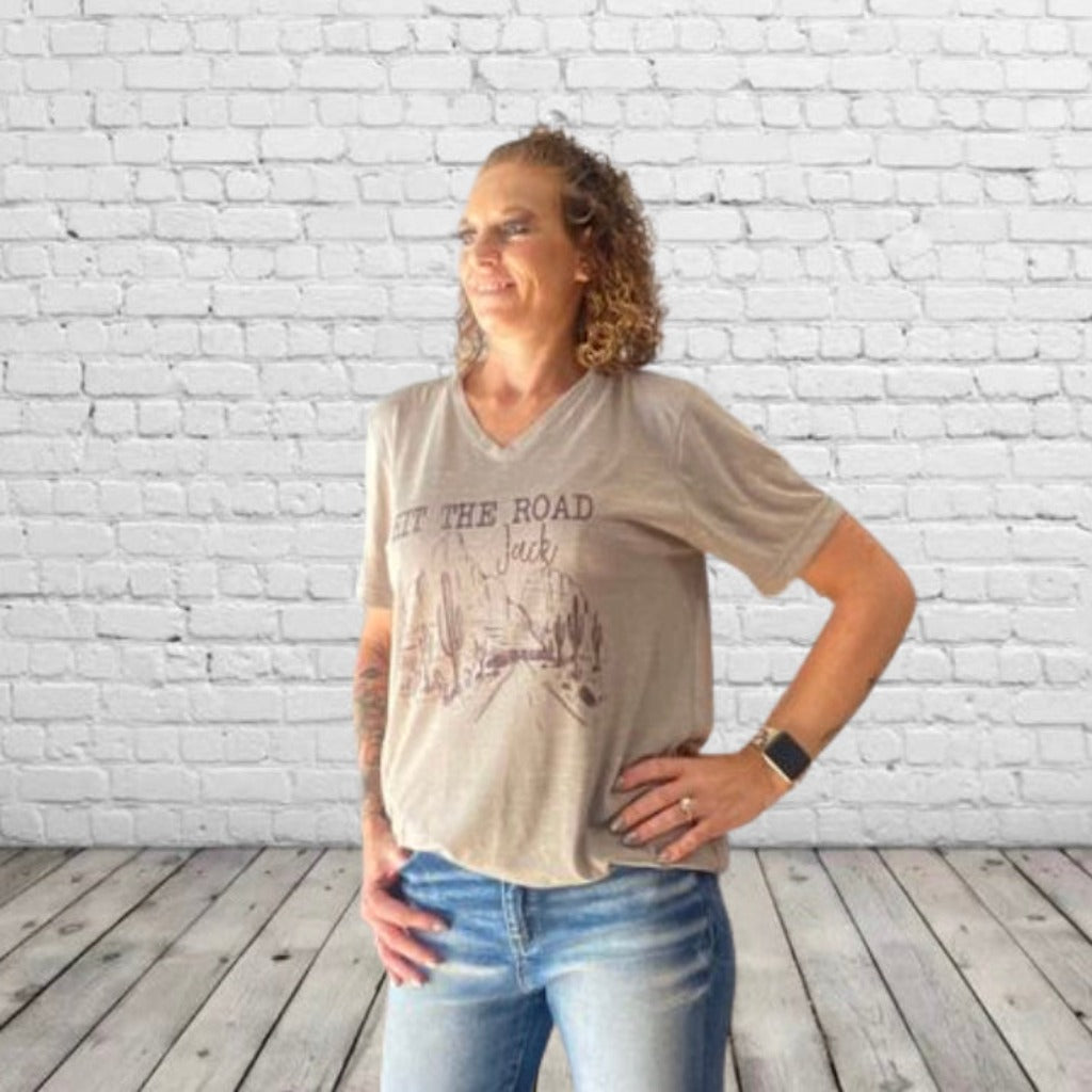 Hit The Road Jack Women’s Graphic  Vintage  Tees