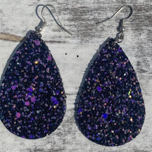 Glitter Teardrop Earrings