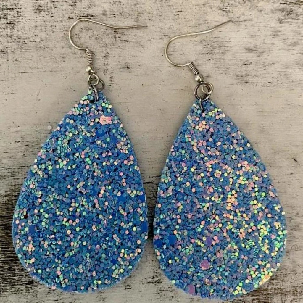 Glitter Teardrop Earrings