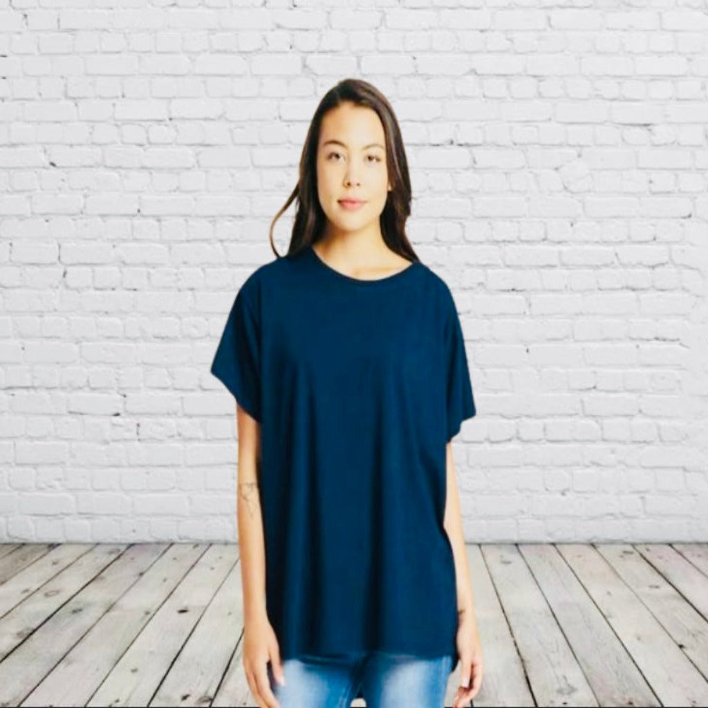 Solid Navy Blue Top
