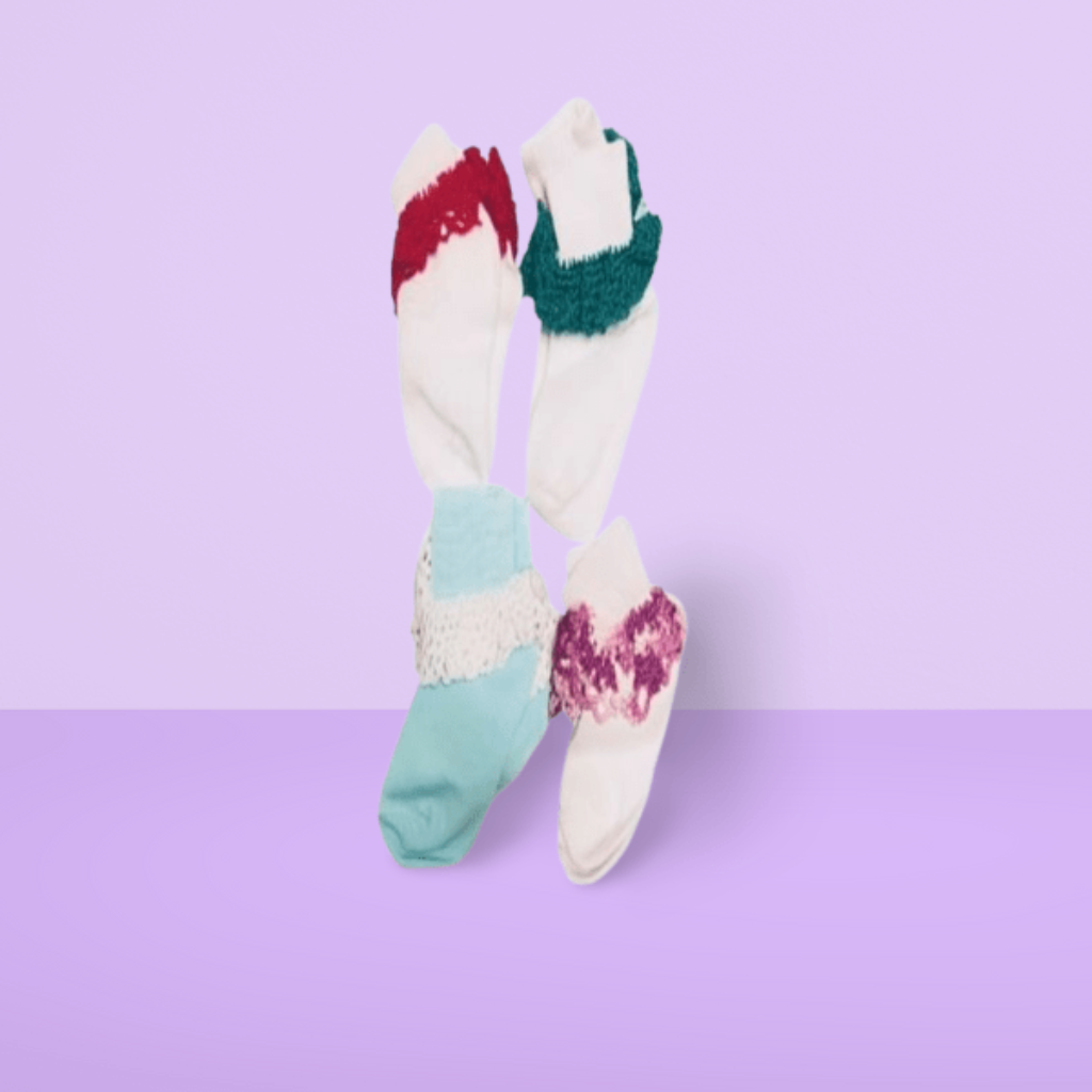 Socks With Crochet Top